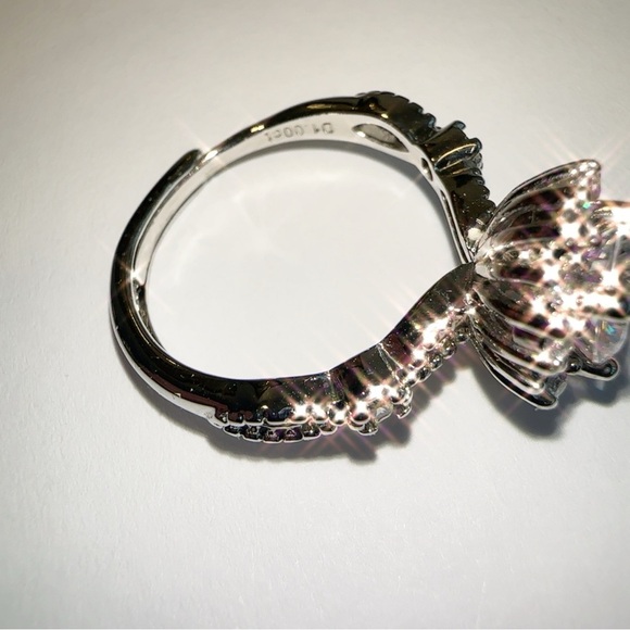 Adjustable Silver Ring 2.0 Ct Diamond Simulate Moissanite - Picture 7 of 17